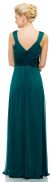 V-Neck Broad Straps Long Formal Dress with Chunky Beads back